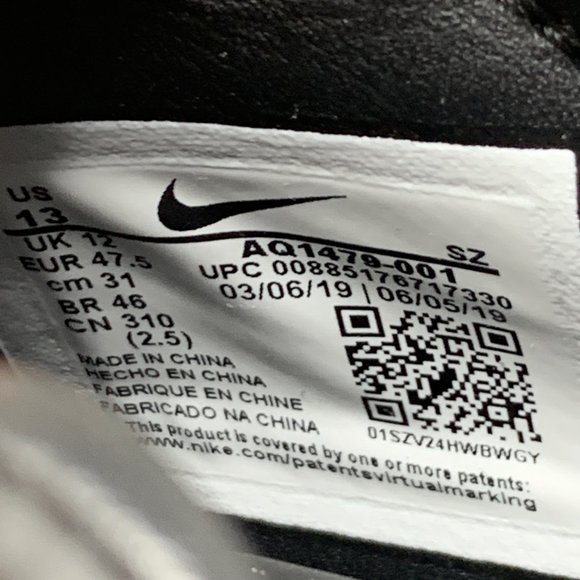 Nike Air Zoom Victory Tour Black Leather Golf Shoe